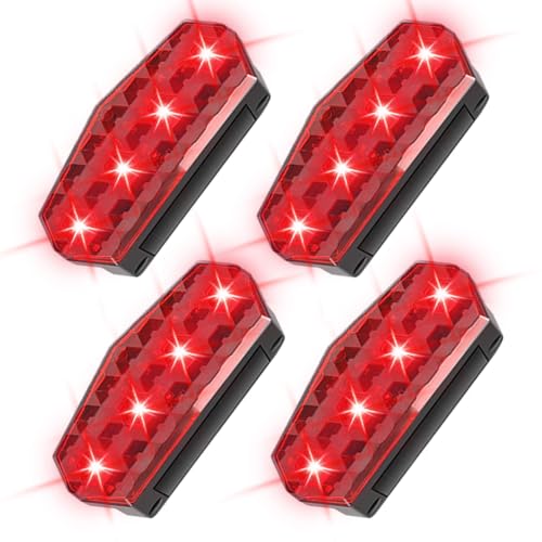 Lumières stroboscopiques solaires LED haute luminosité pour la sécurité auto et moto, 4 pièces