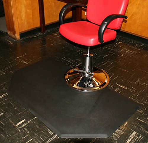 Rhino Mats CCL35SH Comfort Craft Lite Salon Hexagon Mat, 3' Width x 5' Length x 1/2" Thickness, Black