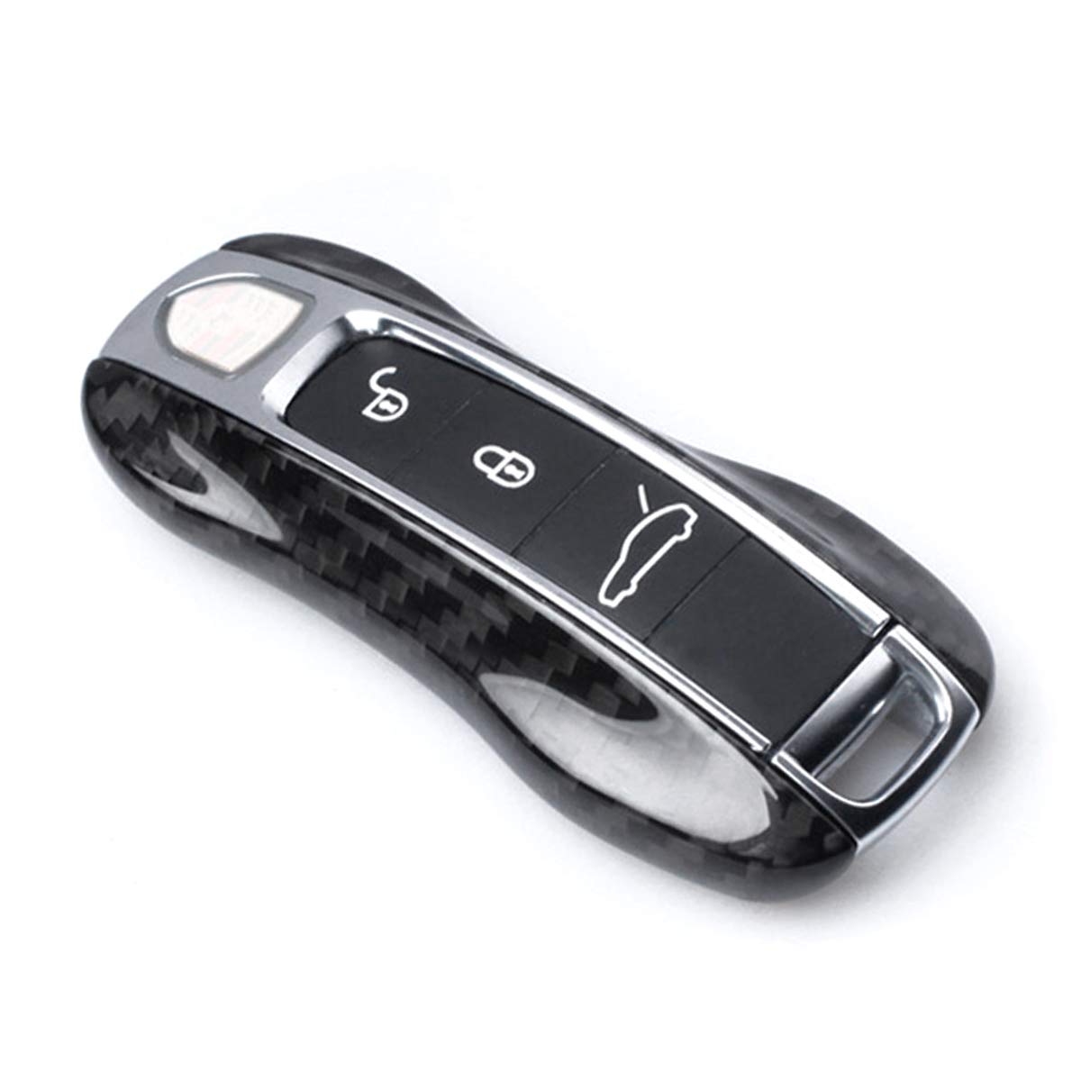 Real Carbon Fiber Replacement Key Fob Remote Case Cover Trim Compatible with 2017-24 Porsche 971 & 18-24 Porsche Cayenne & 19-24 Porsche Taycan Models & 2020-24 Porsche 911 Carrera Models