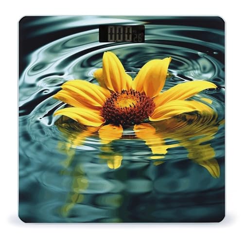 Báscula Digital de Baño con Diseño Girasol en Agua miniatura 1