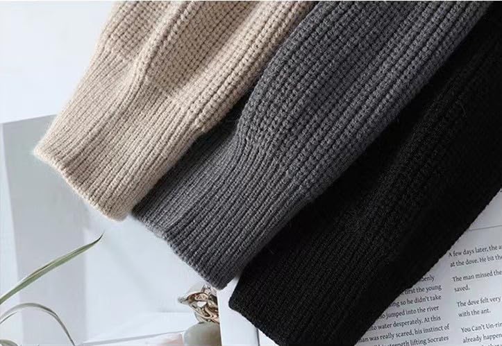 Men's Long-Sleeved Sweaters are Vintage Pullover Sweaters with A Pole-Neck Contrasting Color Design4