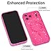 Svanove Glitter Case for iPhone 17 Pro Max Phone Case Magnetic Compatible with Magsafe, Sparkle Bling Shiny Sparkly Cute Girly Design, Trendy Aesthetic Hard Mag Cover for Women Girls, Neon Hot Pink