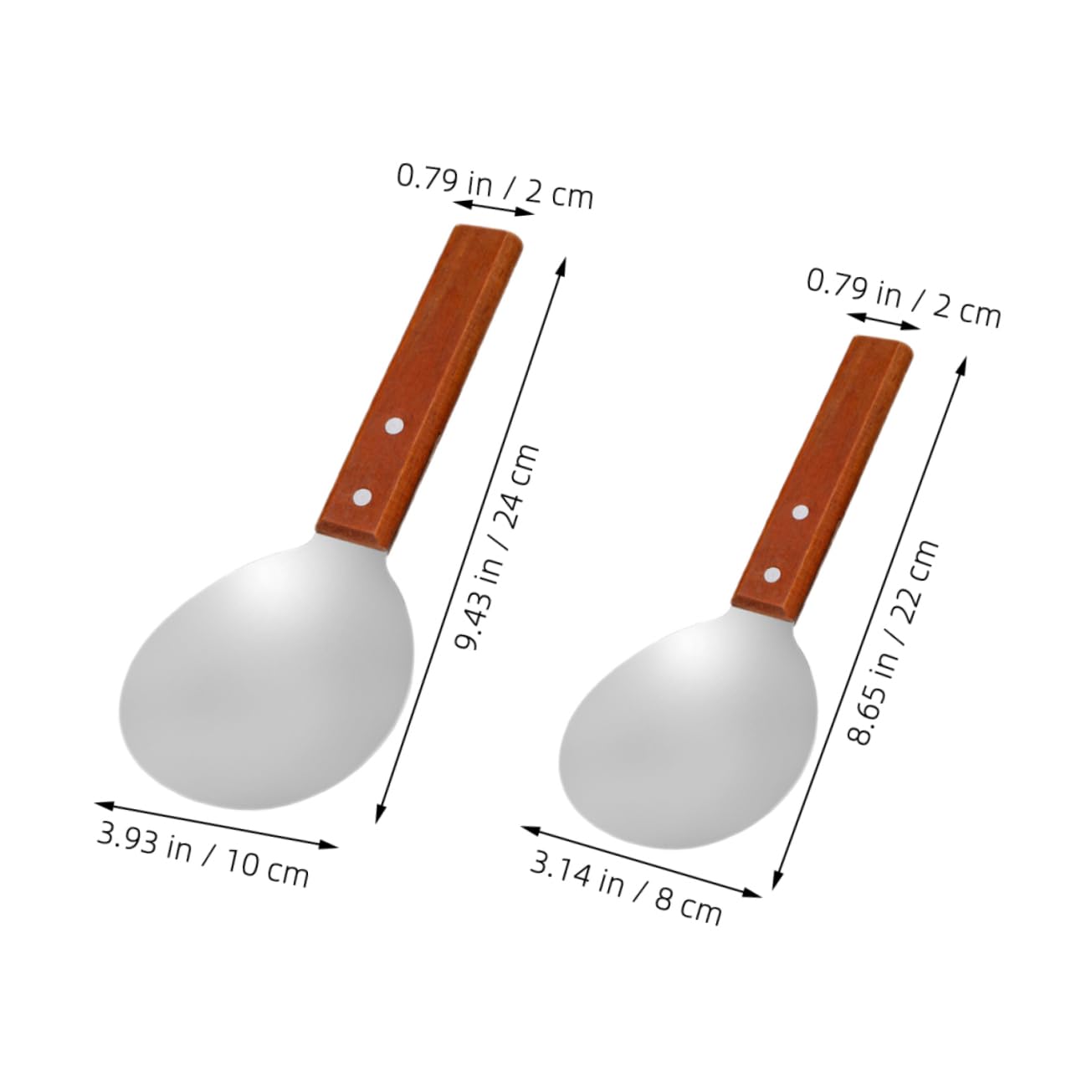 VALICLUD 1 Set Household Soup Spoon and Smooth Kitchen Scoop Wood and Stainless Steel Tofu Spoons with Ergonomic Handle for Serving Rice and Soups