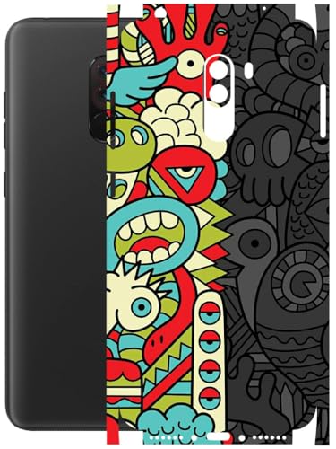 Image of AtOdds - Full Body Back Screen Guard Protector Film - Lamination Wrap Skin Sticker Compatible with Poco F1 | Scratchproof Matte Finish (Graffiti50)