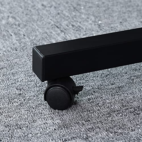 Emall-Life-Tray-Table-Adjustable-SofaBed-Side-Table-Portable-Desk-with-Wheels-Overbed-Table-Laptop-Cart-with-Holder-Slot-157-236-Black-Willow