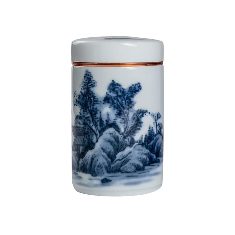Puszka na herbatę, Zamknięty garnek Ceramiczny pojemnik do przechowywania butelek Świeży dzbanek na herbatę Ziarna kawy Chińskie pudełko w domu stylu vintage