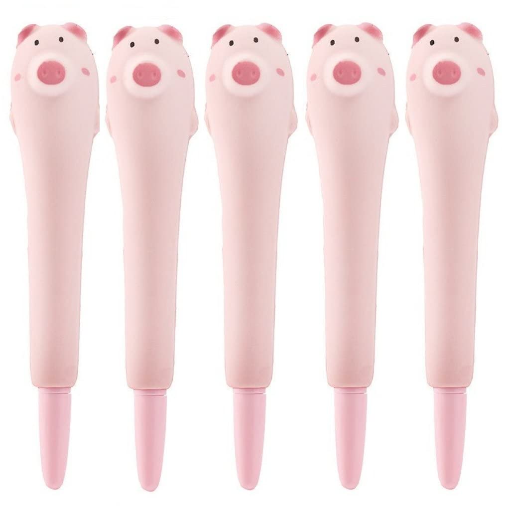 Ototon Kugelschreiber 4er Set Mit Schwein-Motiv - 0,5 Mm Feine Spitze, Schwarze Tinte, Cartoon-Design