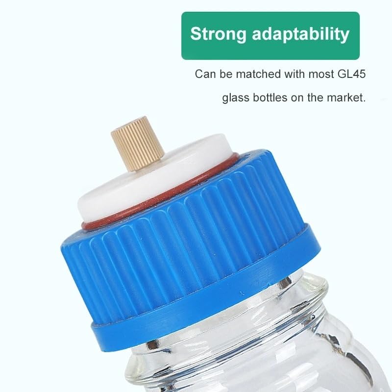 Mobile Phase Solvent Bottle Cap GL45 with PEEK Connector HPLC Solvent Bottle Cap Mobile Phase bottle1/2/3/4-holes(2-Holes)