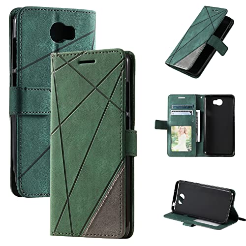 Funda para Huawei Y6 II Compact,Funda para Huawei Y5II Funda de Cuero,Funda para Huawei Y6II Compact LYO-L01 LYO-L21 / Y5 II CUN-L01 CUN-L03 CUN-L23 CUN-L33 Funda Carcasa Case Green