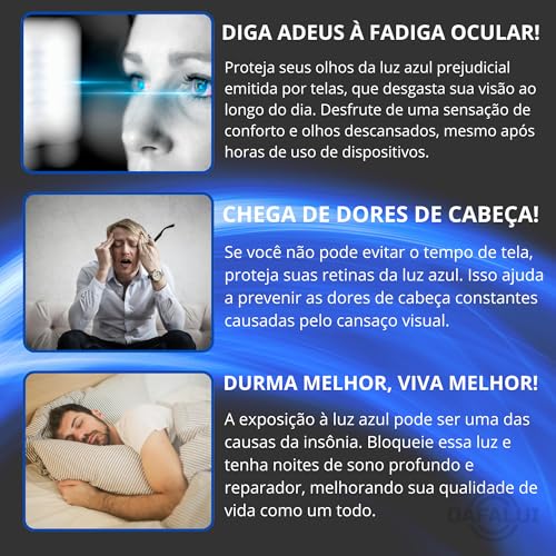 Óculos Anti Luz Azul Leitura Filtro Azul Confortável Leve TR90 Bloqueador Blue Ray Descanso Telas Co
