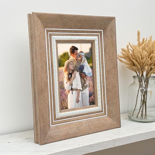 Image of Art Street Elegant Table Photo Frame for Tabletop With Back Stand, 4x6 Inch Photo, Decorative Frames Perfect for Home Decor, Unique Gift Idea, Wedding, Return Gift (Wood Brown)