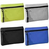 Bangbobi 4 Mini monederos, monederos portátiles con Cremallera: monederos para Mujer y Hombre (Azul + Negro + Gris + Verde)