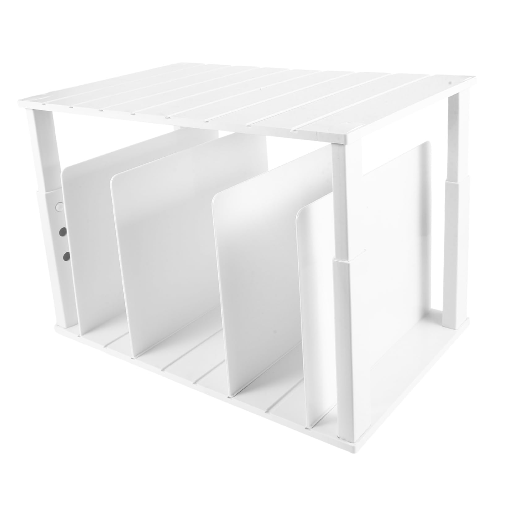 Organizador de Bolsos de Armario Blanco 4 Separadores | Abs, Diseño Ajustable, Bordes Lisos y Redondeados, Compartimentos Regulables para Ordenar el Interior