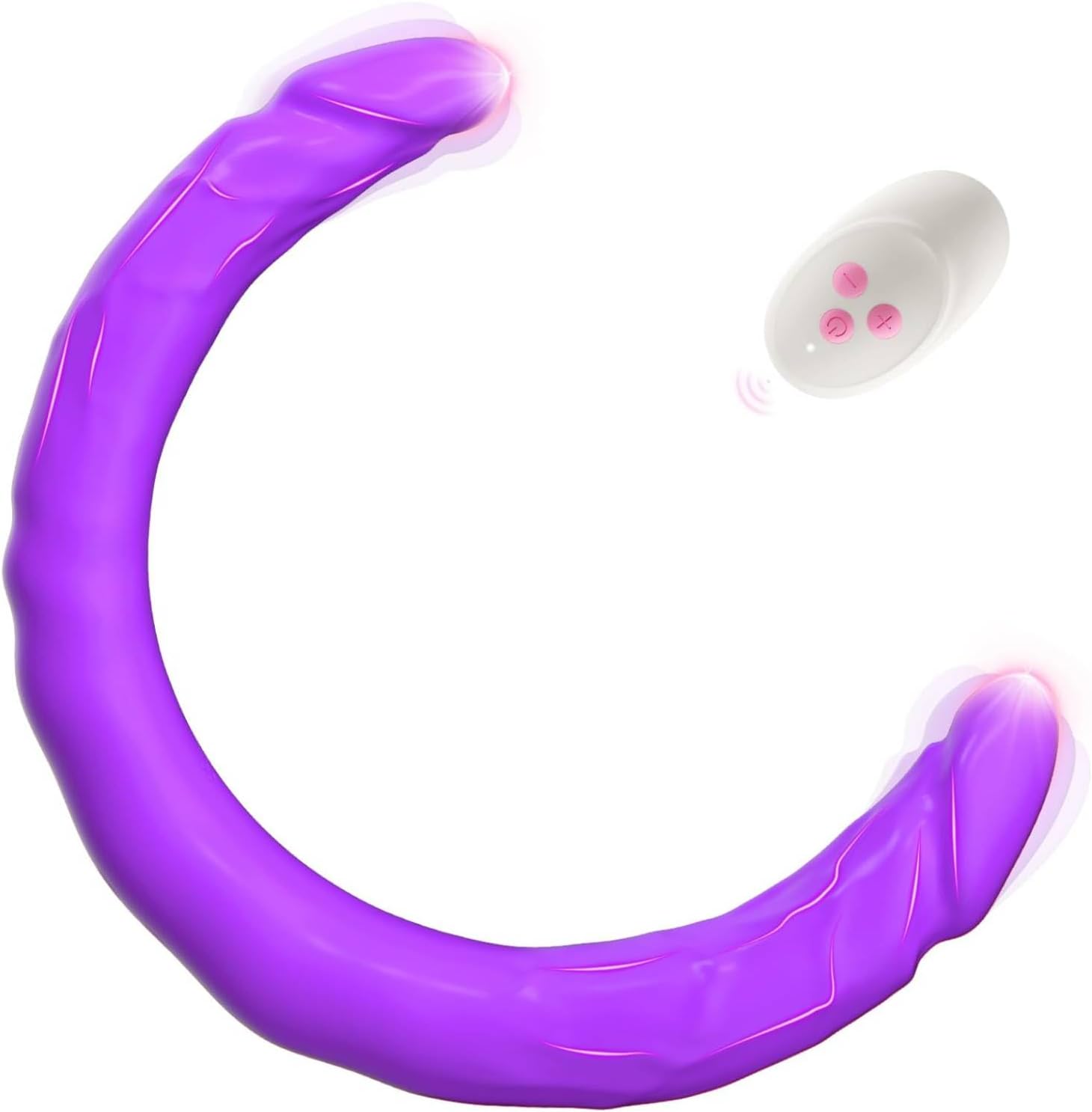 ROSYROSY Vibrating Double Ended Dildo for Lesbian Sex Toys - 15.7 Inches Relistic Strapless G Spot Dildos Wireless Silicone Fake Penis with 10 Vibration for Couple Anal Play Adult Toys & Games
