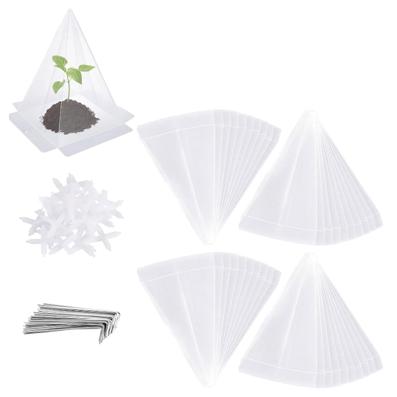 Greabuy Transparents - Protectores de plantas para plántulas, heladas solares, caracoles, pájaros, protección de invernaderos, cubiertas de invernadero, aumento del crecimiento, cubiertas de plantas