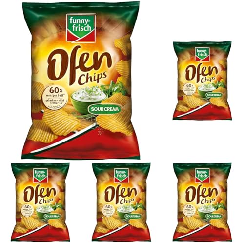 funny-frisch Ofen Chips Sour Cream, 125 g (Packung mit 5)