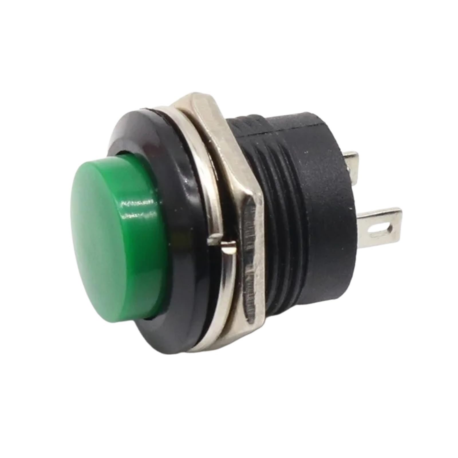 Bouton poussoir momentané Off-(on) 16mm vert interrupteur impulsion NO mini