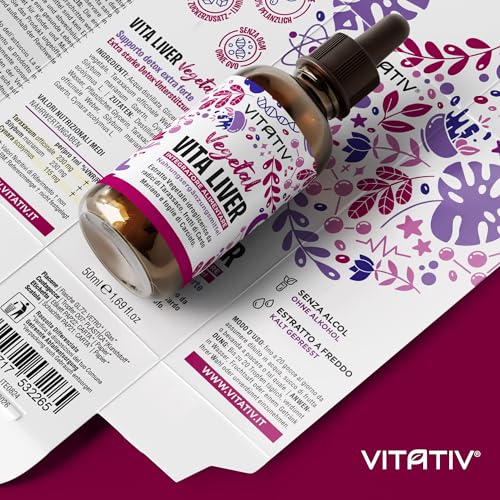 Vita Liver Detox Fegato e Intestino | Depurativo, Drenante, Antiossidante, Migliora la Digestione con Cardo Mariano, Carciofo e Tarassaco | VITATIV 50ml - 7