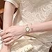 CARLIEN Fashion Vintage Gold Oval Quartz Watches for Women - Alloy Steel Band Slim Bracelet- - Roman Numerals Numbers - Dainty Elegant Dress Wristwatch Waterproof (Gold White)