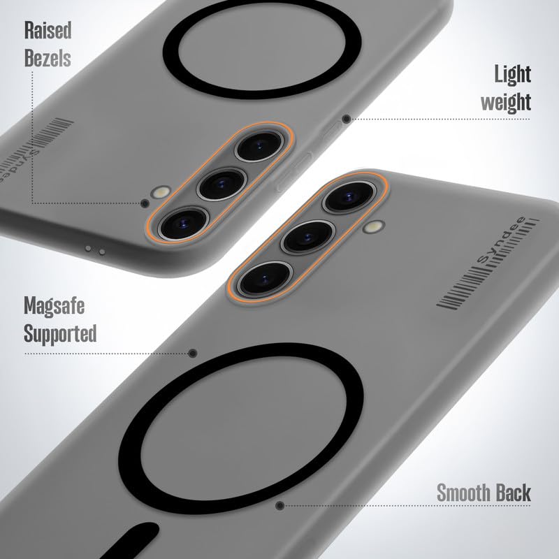 Image of Mr. Case Back Cover for Samsung A57 5G Sleek Frosted Translucent Back Only Compatible with Wireless Magnetic Accessories | Anti-Scratch Shockproof Phone Case - Black