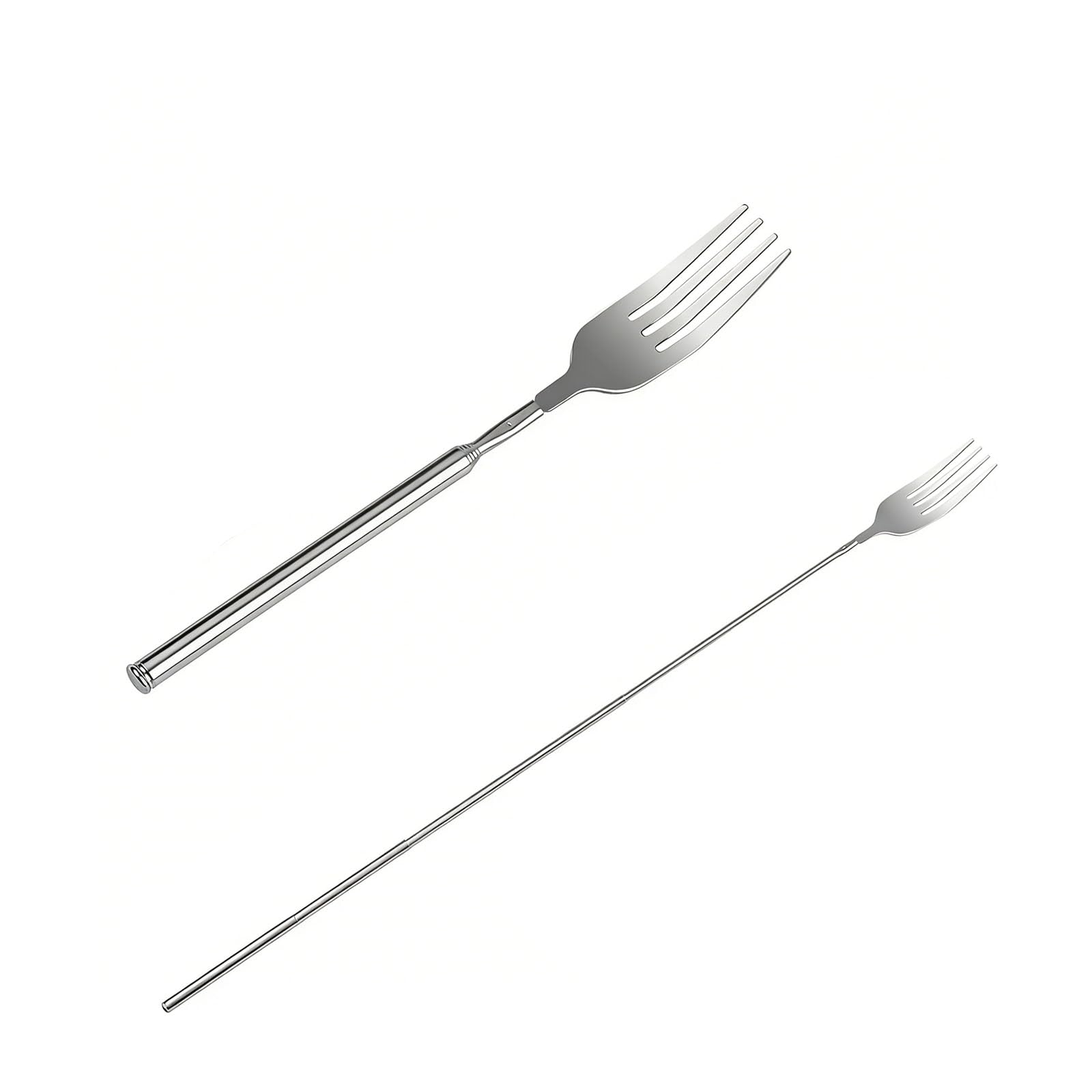 2Pcs Extendable Telescopic Fork 8.7-25.4in Stainless Steel for Outdoor Use