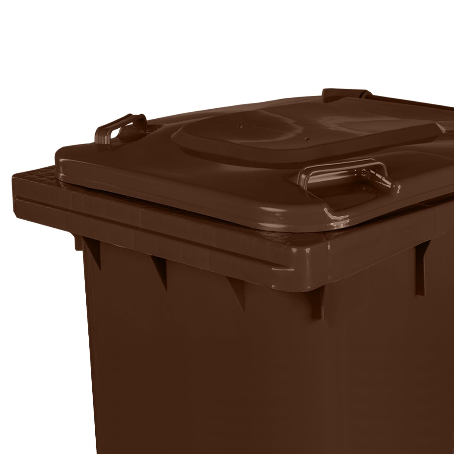 JESTIC Poubelle à roulettes 240 L Marron Tri Selectif garage XXL