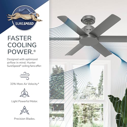 Image of Hunter 44 inch Kennicott Indoor /Outdoor Ceiling Fan, Wall Control, Matte Bronze