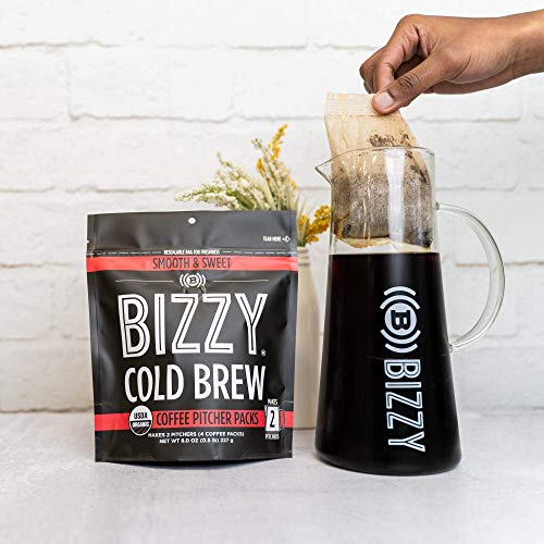 Bizzy Organic Cold Brew Coffee | Bundle | Brew Bags | Smooth & Sweet 12-Count + Smooth & Sweet 4-Count | 2 Pack #TOP7