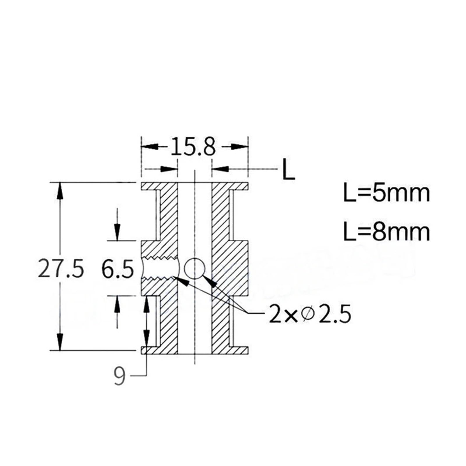 GT2 Puleggia dentata 20T 5/8mm Foro 9mm Larghezza Stampante 3D