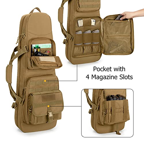 DSLEAF Double Soft Rifle Case - Holds 2 Rifles Up To 36", Padded, With Backpack Straps & Magazine Pockets
