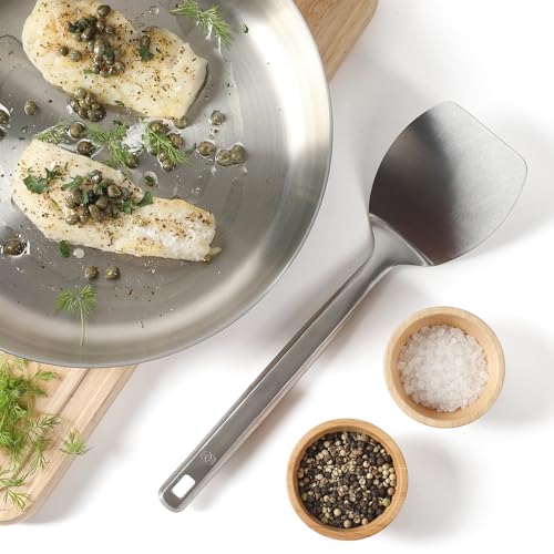 Image of Calphalon Prime Solid Turner, 13-Inch Stainless Steel Solid Spatula, Heat Resistant for Searing and Flipping, Weighted Handle for Balanced Control