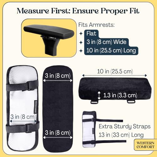 WESTERN COMFORT Thick Armrest Pads - Memory Foam Office Chair Arm Pads - Arm Rest for Desk Chair & Gaming Chair Armrest Pads - Chair Arm Covers - Elbow Support - Image 7