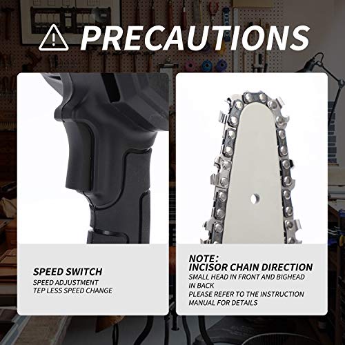 Mini Chainsaw , 4-Inch Cordless Electric Protable Chainsaw One-Hand 0.7kg Lightweight, 24V Portable Handheld Electric Saw, Wood Cutting Pruning Logging for Garden Courtyard Tree and Urban Greening