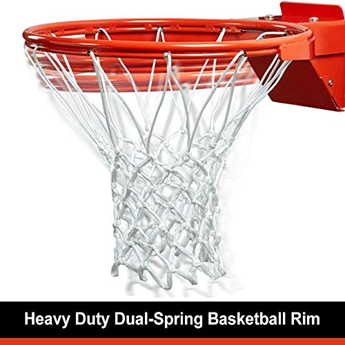 Progoal Basketball Hoop Wall Mount Adjustable-Height, With 72X42In Tempered Glass Backboard, Pro-Style Dual-Spring Breakaway Rim, Durable Bracket And Net #TOP5