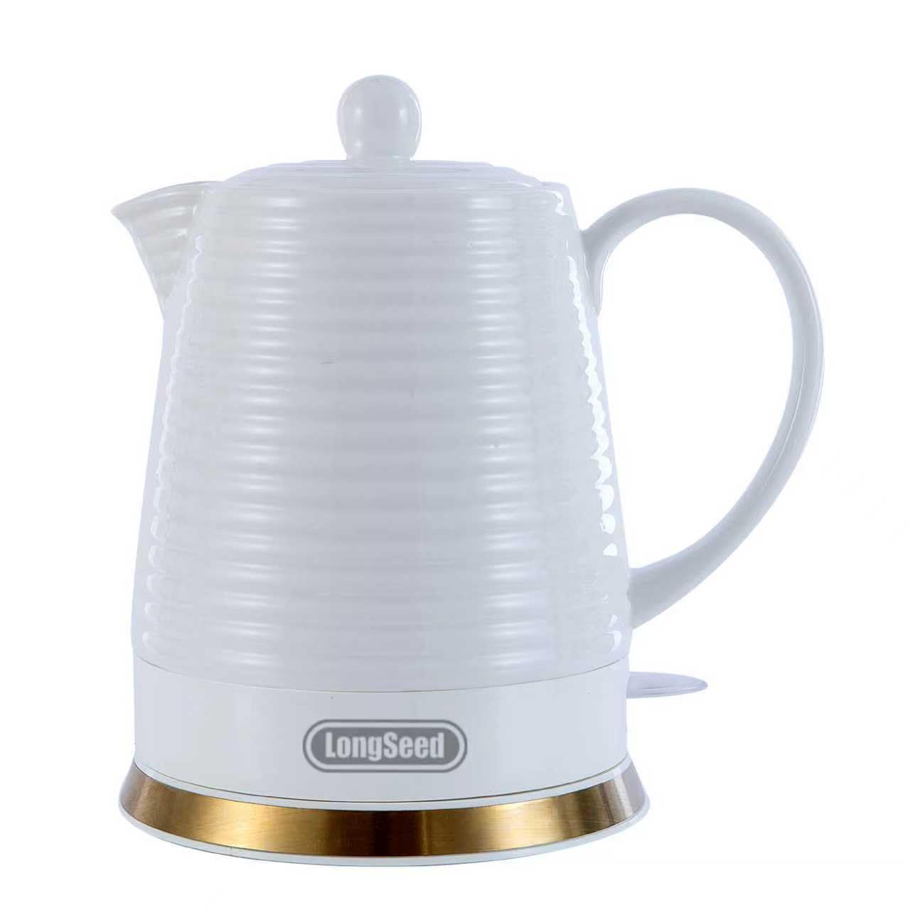 Ceramic Electric Kettle, 1.2L/1000W, Automatic Shut-Off, BPA-Free, Anti-Dry-Burn Design, 360-Degree Rotation, Fast Boiling Electric Tea Kettle (Bright White)