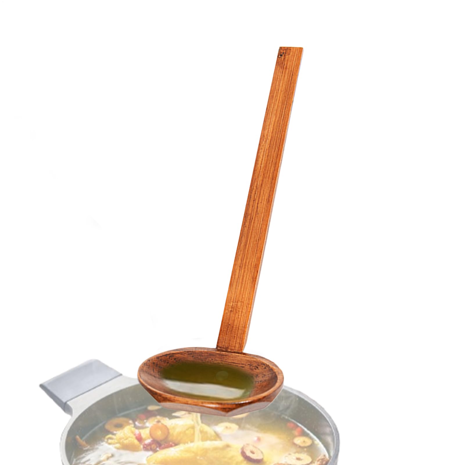 Klasyczna łyżka Ramen - japońska długa rączka do jadalni | naturalne drewno z gładką powierzchnią, łyżka do serwowania zup z wygodnym uchwytem, sztućce stołowe do domu, kawiarni, hotelu, restauracji