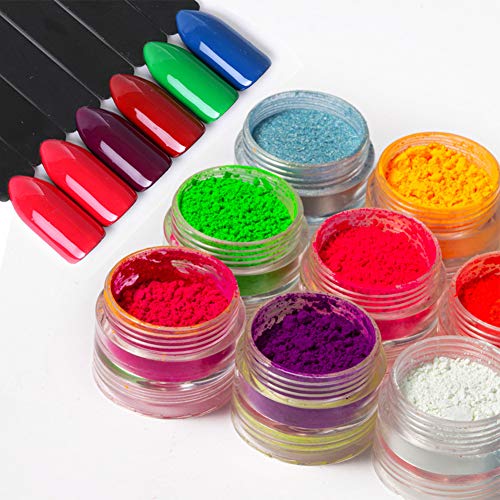 Dageda 24 Color Pigment Nail Powder, Colorful Iridescent Glitter Ultrafine Luminous Pearlescent High-Gloss Halo Powder, Nails Pigments Dust 3D Diy Nail Art Decoration #TOP4