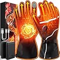 Rechargeable Heated Gloves - 3 Modes, Waterproof & Touchscreen - Battery Powered Hand Warmers for Climbing, Hiking, Cycling, Skiing
