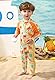 Baby Jungen UV-Schutz UV Shirt Reißverschluss Langarm UPF 50+ Badebekleidung Gelb & Kokosnussbaum 18-24 Monate