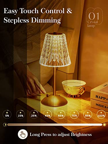 Lámparas de Mesa de Noche Set 2 Crystal LED Dimmable miniatura 2