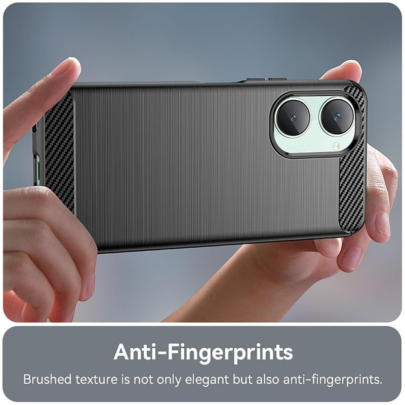 Image of Basic Case for iQOO Z9 Lite, Vivo T3 Lite 5G, Vivo Y18, Y18e, Y03, Y28s, Y37 (Carbon Fibre Black)