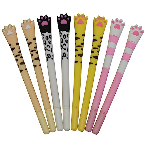 Maydahui 8 bolígrafos roller con tinta negra y diseño gato