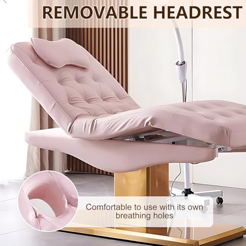 Larnavo Massage Table-Electric Massage Table with Pink Single Column Luxury Design, Beauty Bed Includes One-Button Lifting, Constant Temperature Heating - Image 4