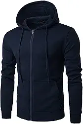 Moletom com Zíper Blusa de Frio Moleton Com Capuz Blusão Masculino Liso