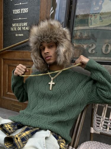 Image of Aelfric Eden Vintage Oversized Sweaters Crewneck Knit Pullover Baggy Loose Casual Cable Sweater 2025 Fall Clothes