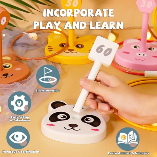 Animal Ring Toss Game Toy Set for Kids, 6 Targets Stands & 36 Rings Combo, Indoor Outdoor Party Yard Family Adults Activity, Holiday Present Birthday Gift for Toddlers Boys Girls Child Ages 3+ - Image 5