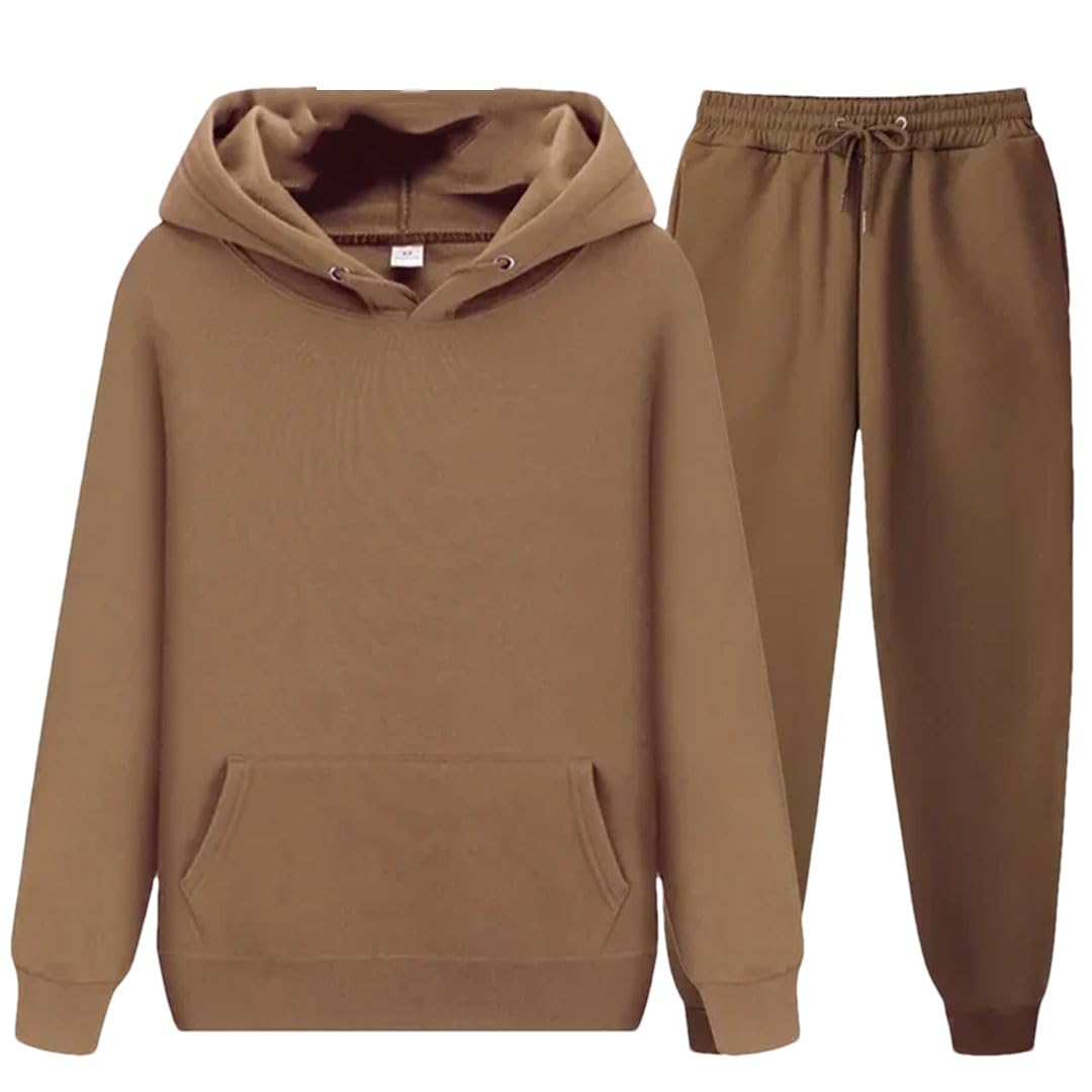 Hgvcfcv Felpa con cappuccio casual da uomo e donna, abbigliamento sportivo, tinta unita, pullover + pantaloni, tuta alla moda autunno inverno