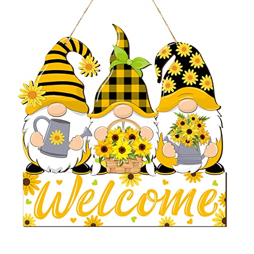Panelee-Sunflower-Gnomes-Welcome-Sign-Summer-Welcome-Hanging-Decorations-Wreath-Wooden-Hanging-Door-Sign-with-Ropes-for-Porch-Front-Door-Decor-Wedding-Dinner-Home-Garden-Kitchen-Decor Panelee Sunflower Gnomes Welcome Sign Summer Welcome Hanging Decorations Wreath Wooden Hanging Door Sign with Ropes for Porch Front Door Decor Wedding Dinner Home Garden Kitchen Decor