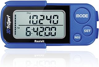 Realalt 3DTriSport 3D Pedometer, Accurate Step Counter with Clip and Strap