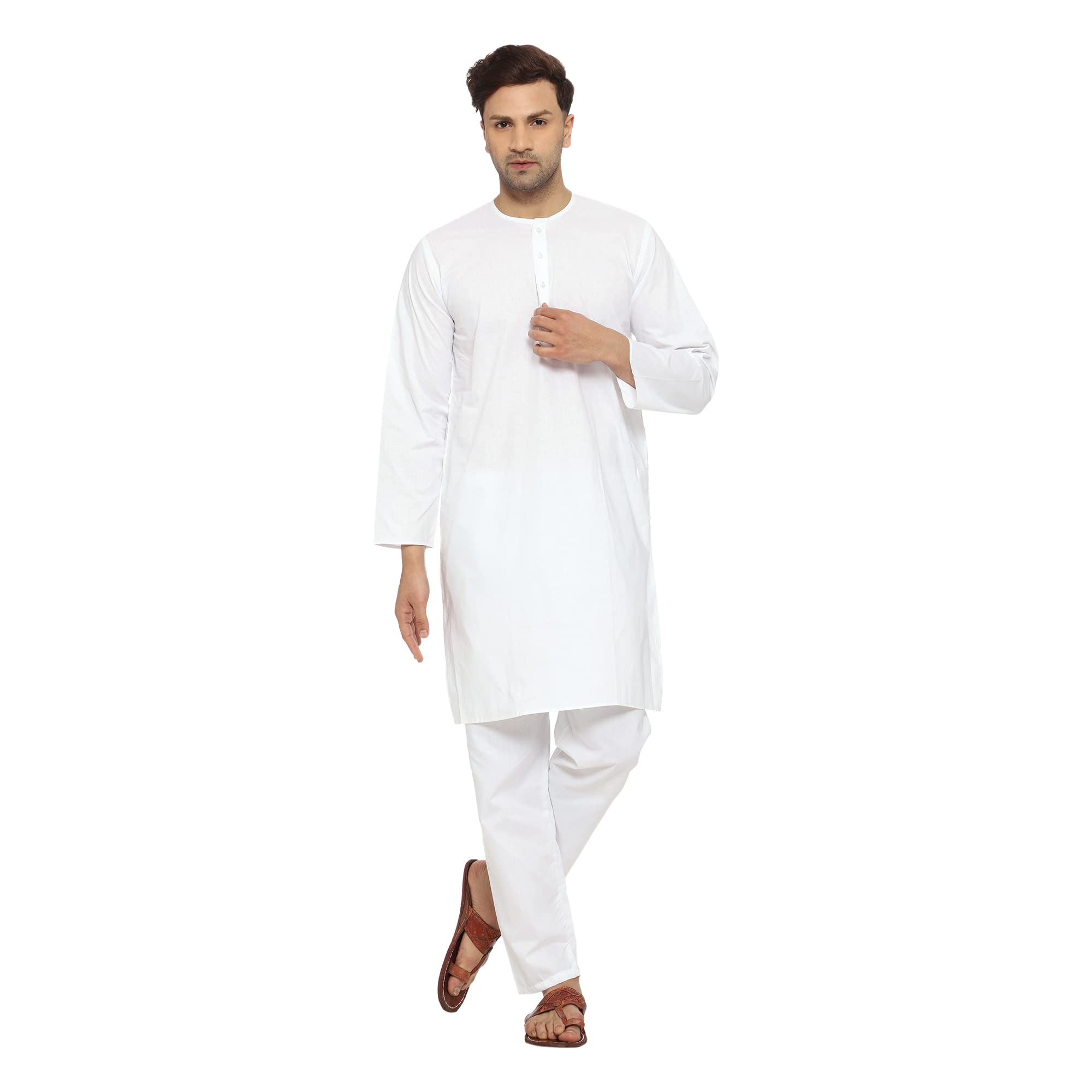 ITOS365 Pigiama da uomo in cotone Kurta da uomo, abbigliamento etnico e yoga meditazione, festival, casual e uso quotidiano